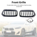 Rejilla negra para parachoques delantero, compatible con BMW X2 Series F39 2018-2023, doble listón-4