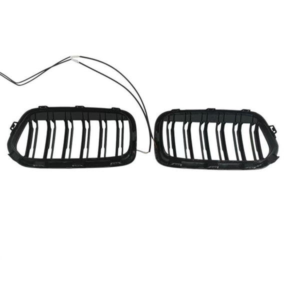 Rejilla negra para parachoques delantero, compatible con BMW X2 Series F39 2018-2023, doble listón