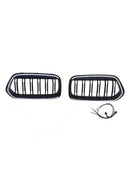 Rejilla negra para parachoques delantero, compatible con BMW X2 Series F39 2018-2023, doble listón-13