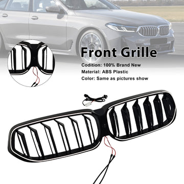 Doppelter Lamellen-Frontnierengrill in Schwarz, passend für BMW 6er G32 2020–2025 - 0