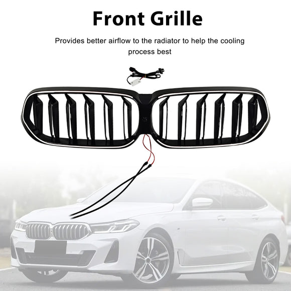 Doppelter Lamellen-Frontnierengrill in Schwarz, passend für BMW 6er G32 2020–2025
