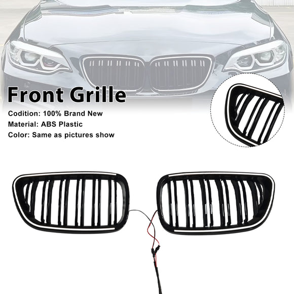 Etumunuaisritilän säleikkö Fit BMW 2 Series F22 F23 F24 2014-2018 Kiiltävä musta