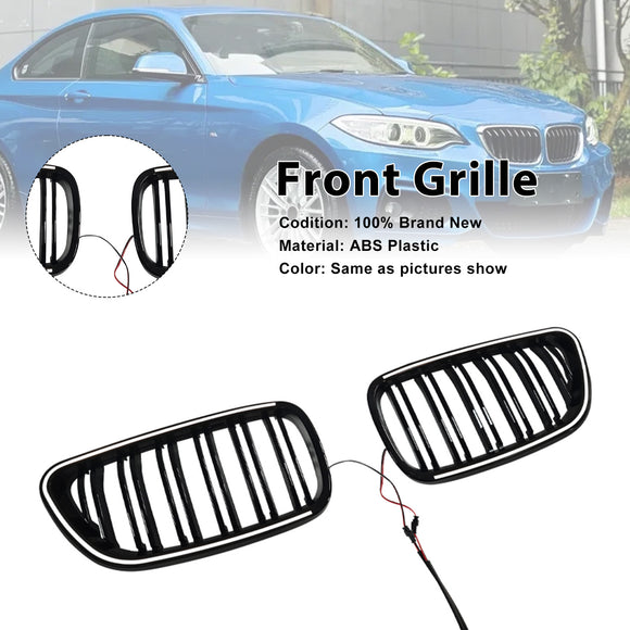 Etumunuaisritilän säleikkö Fit BMW 2 Series F22 F23 F24 2014-2018 Kiiltävä musta