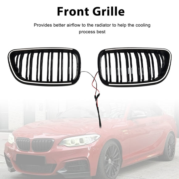Etumunuaisritilän säleikkö Fit BMW 2 Series F22 F23 F24 2014-2018 Kiiltävä musta
