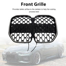 Black Front Bumper Grille Grill Fit BMW 4 Series G22 G23 G82 2020-2025 W/O ACC-4