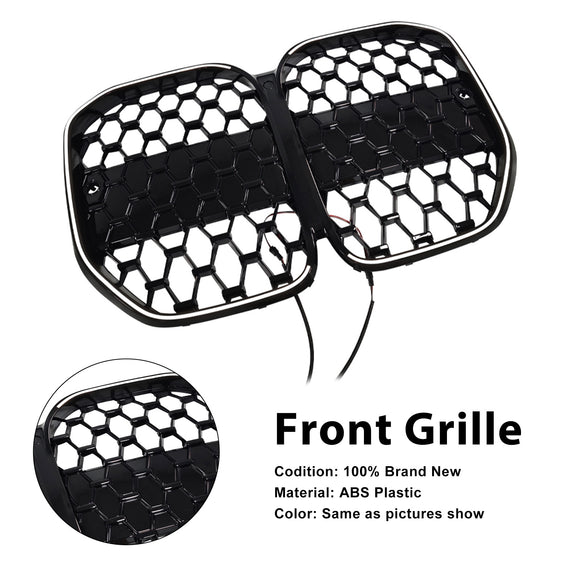 Black Front Bumper Grille Grill Fit BMW 4 Series G22 G23 G82 2020-2025 W/O ACC