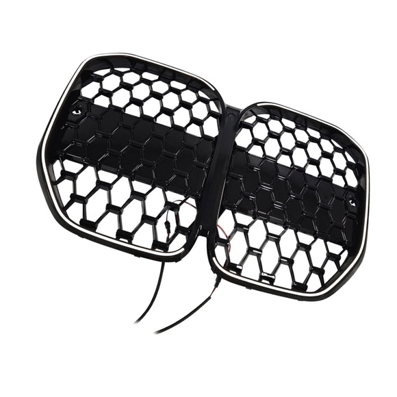 Black Front Bumper Grille Grill Fit BMW 4 Series G22 G23 G82 2020-2025 W/O ACC