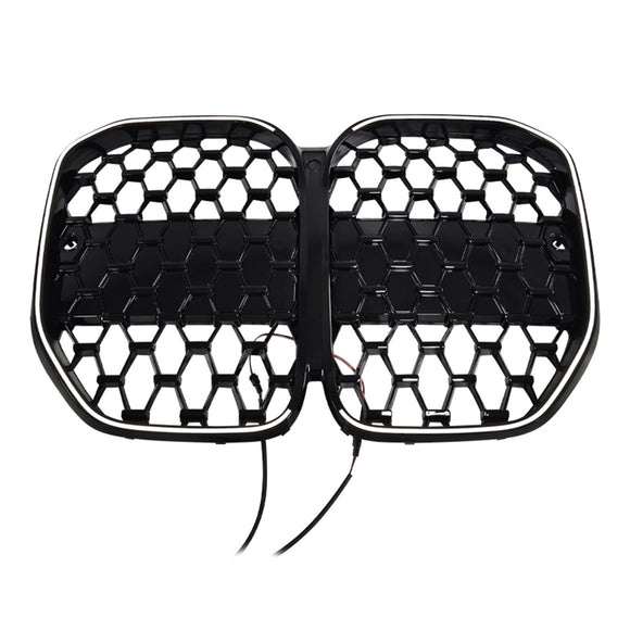 Black Front Bumper Grille Grill Fit BMW 4 Series G22 G23 G82 2020-2025 W/O ACC