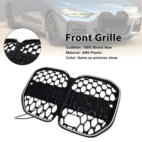 Parrilla de parachoques delantero negra compatible con BMW Serie 4 G22 G23 G82 2020-2025 con ACC