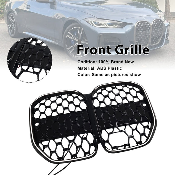 Parrilla de parachoques delantero negra compatible con BMW Serie 4 G22 G23 G82 2020-2025 con ACC