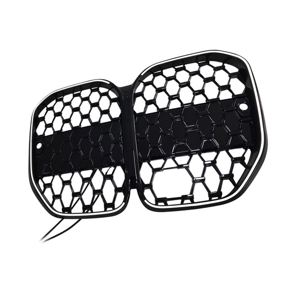 Parrilla de parachoques delantero negra compatible con BMW Serie 4 G22 G23 G82 2020-2025 con ACC