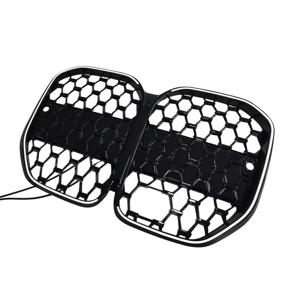 Parrilla de parachoques delantero negra compatible con BMW Serie 4 G22 G23 G82 2020-2025 con ACC