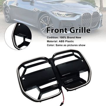 CS-Style Front Bumper Grille Grill Fit BMW 4 Series G22 G23 G82 2020-25 W/O ACC - 0