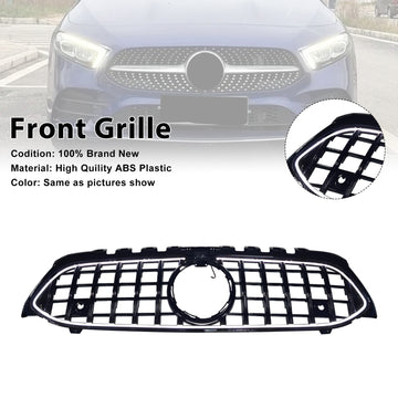 GT Style Front Bumper Grille Grill Fit Mercedes Benz A-Class W177 2019-2023
