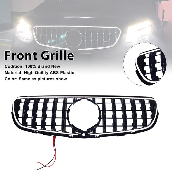 GT-Style Front Bumper Grill Grille Fit Mercedes Benz GLC X253 C253 2015-2019