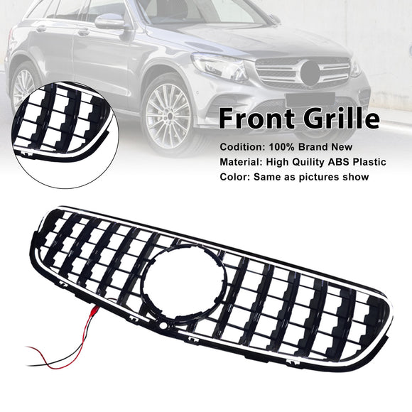 GT-Style Front Bumper Grill Grille Fit Mercedes Benz GLC X253 C253 2015-2019