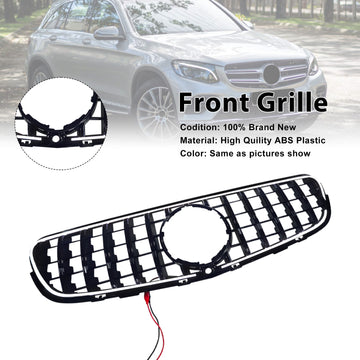 GT-Style Front Bumper Grill Grille Fit Mercedes Benz GLC X253 C253 2015-2019 - 0