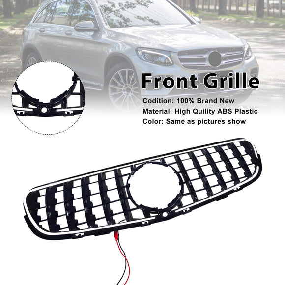 GT-Style Front Bumper Grill Grille Fit Mercedes Benz GLC X253 C253 2015-2019