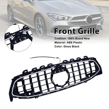 Black Front Bumper Grille Grill Fit Mercedes CLA-Class W118 C118 2020-2024 GT - 0