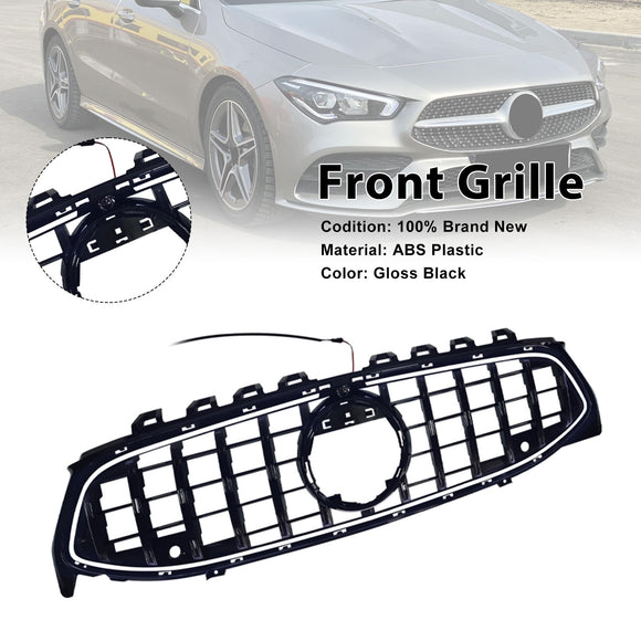 Black Front Bumper Grille Grill Fit Mercedes CLA-Class W118 C118 2020-2024 GT
