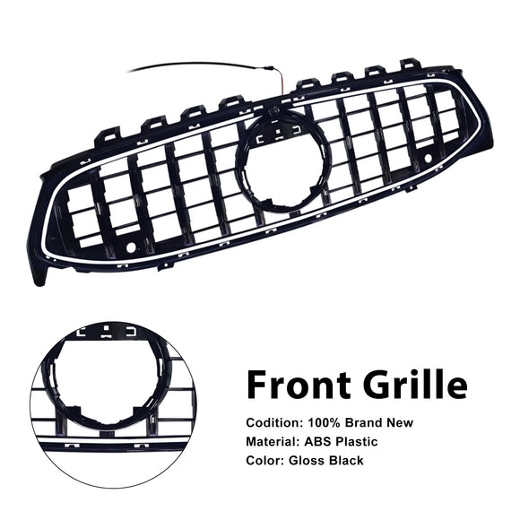 Black Front Bumper Grille Grill Fit Mercedes CLA-Class W118 C118 2020-2024 GT