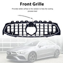 Black Front Bumper Grille Grill Fit Mercedes CLA-Class W118 C118 2020-2024 GT-4