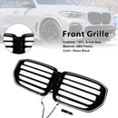 M-Style Front Bumper Grille Grill Fit BMW G05 LCI X5 2024+ Single Line W/LED-3