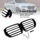 M-Style Front Bumper Grille Grill Fit BMW G05 LCI X5 2024+ Single Line W/LED-2