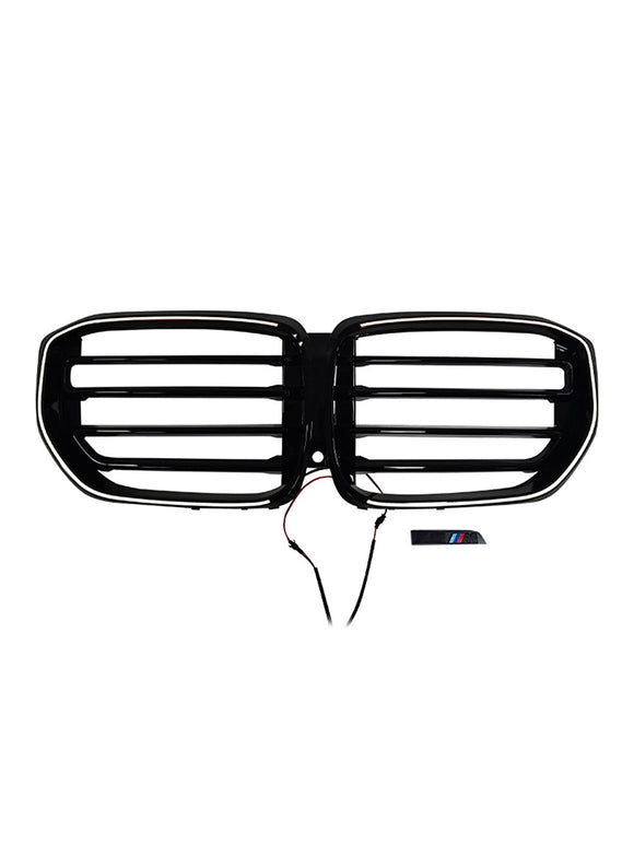 M-Style Front Bumper Grille Grill Fit BMW G05 LCI X5 2024+ Single Line W/LED