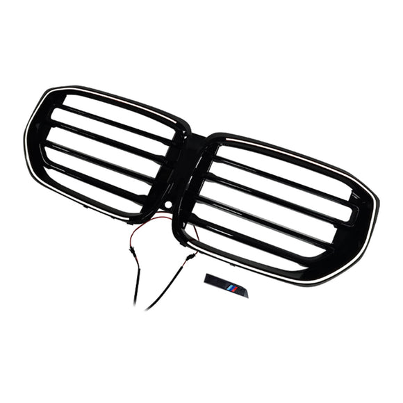 M-Style Front Bumper Grille Grill Fit BMW G05 LCI X5 2024+ Single Line W/LED