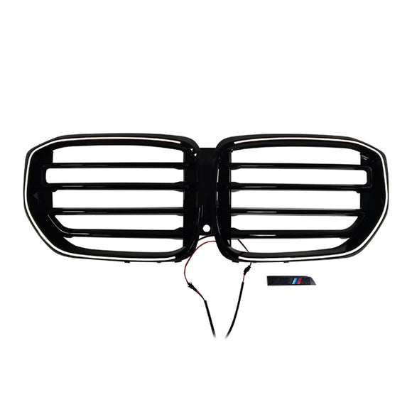 M-Style Front Bumper Grille Grill Fit BMW G05 LCI X5 2024+ Single Line W/LED