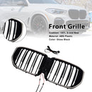 Svart främre stötfångargaller Grill Passar BMW G05 LCI X5 2024+ Double Line W/LED-3