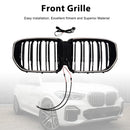 Svart främre stötfångargaller Grill Passar BMW G05 LCI X5 2024+ Double Line W/LED-4