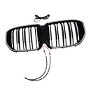 Svart främre stötfångargaller Grill Passar BMW G05 LCI X5 2024+ Double Line W/LED-7