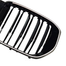 Svart främre stötfångargaller Grill Passar BMW G05 LCI X5 2024+ Double Line W/LED-11