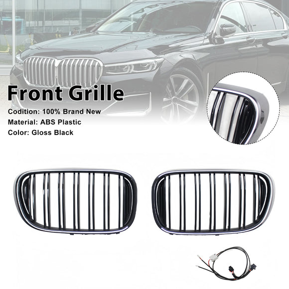 Rejilla delantera para parrilla de riñón compatible con BMW Serie 7 G11 G12 2016-2018 pre-Facelift