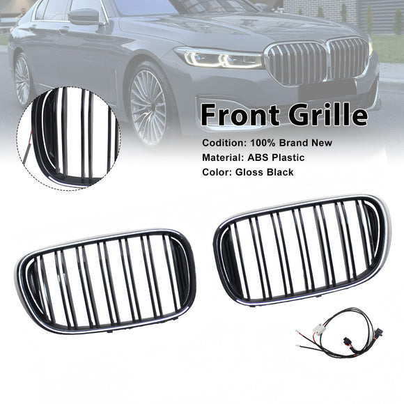 Rejilla delantera para parrilla de riñón compatible con BMW Serie 7 G11 G12 2016-2018 pre-Facelift