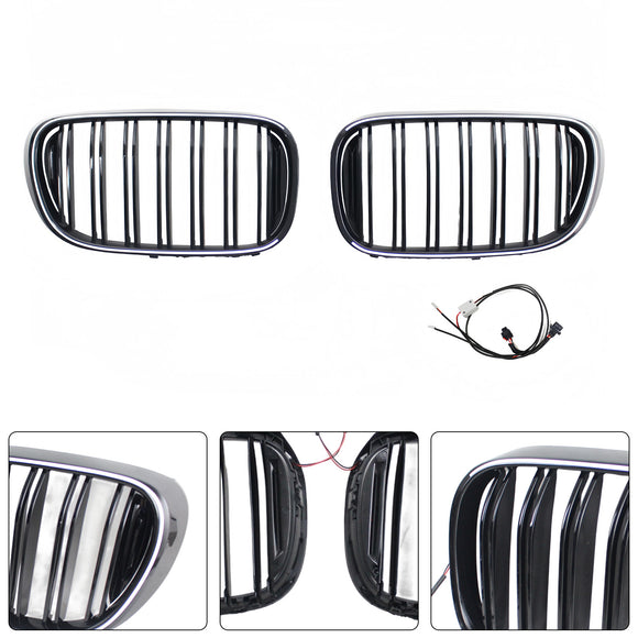 Rejilla delantera para parrilla de riñón compatible con BMW Serie 7 G11 G12 2016-2018 pre-Facelift