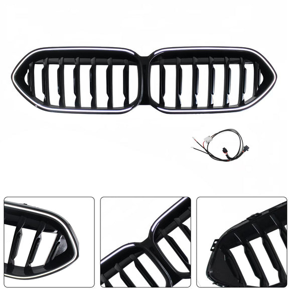 2020-2023 BMW 2 Series F44 Coupe Gloss Black Front Bumper Grille W/ LED