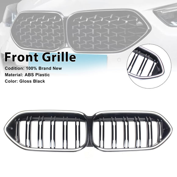 Gloss Black Front Bumper Grille Grill Fit BMW 2 Series F44 2020-2023 Coupe W/ LED
