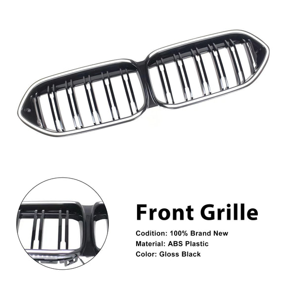 Gloss Black Front Bumper Grille Grill Fit BMW 2 Series F44 2020-2023 Coupe W/ LED