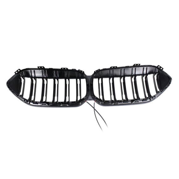 Gloss Black Front Bumper Grille Grill Fit BMW 2 Series F44 2020-2023 Coupe W/ LED
