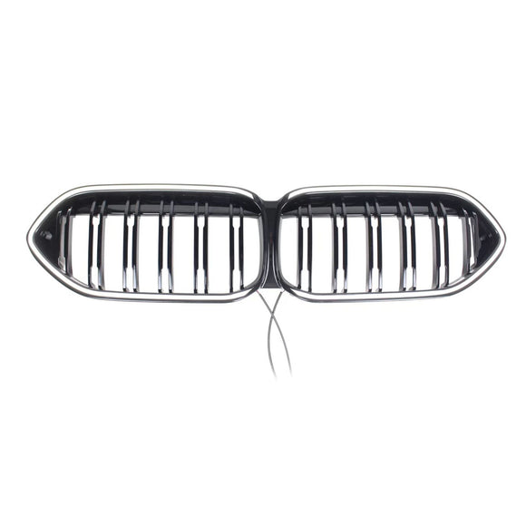 Gloss Black Front Bumper Grille Grill Fit BMW 2 Series F44 2020-2023 Coupe W/ LED