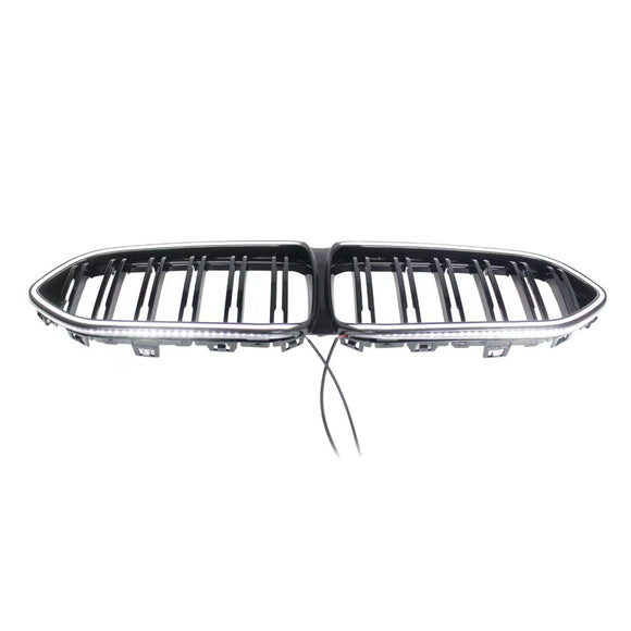 Gloss Black Front Bumper Grille Grill Fit BMW 2 Series F44 2020-2023 Coupe W/ LED