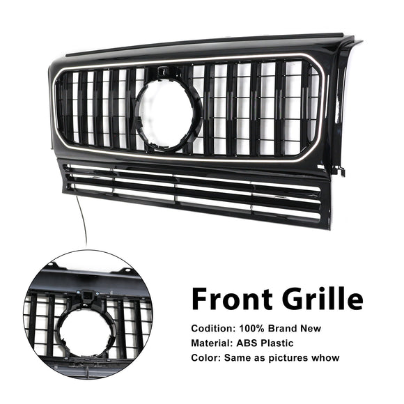 Schwarzer Frontstoßstangengrill GT LED-Grill passend für Mercedes-Benz G-Klasse W463 1990–2018