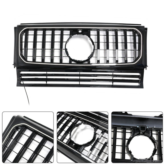 Schwarzer Frontstoßstangengrill GT LED-Grill passend für Mercedes-Benz G-Klasse W463 1990–2018