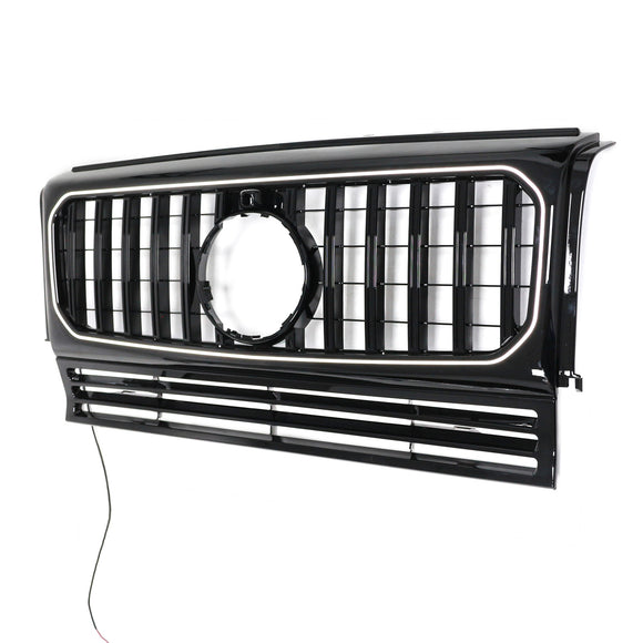 Schwarzer Frontstoßstangengrill GT LED-Grill passend für Mercedes-Benz G-Klasse W463 1990–2018