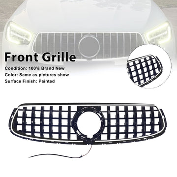Mercedes-Benz X253 GLC Class 2020-2022 GT-Style Front Bumper Grille Black Grill W/ LED