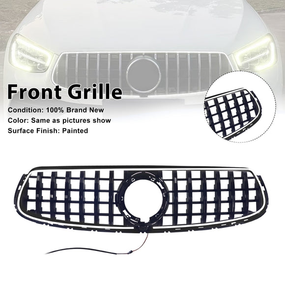 Mercedes-Benz X253 GLC-luokka 2020-2022 GT-tyylinen etupuskurin säleikkö Musta säleikkö W/ LED