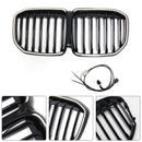 BMW X7 G07 2019-2022 Single Slat Gloss Black Front Kidney Grille W/ LED Light-4